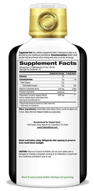 Liquid Turmeric Curcumin Complex with Bioperine - tropical-oasis-store